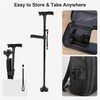 Folding Walking Cane for Senior Mobility – LED Light, Alarm