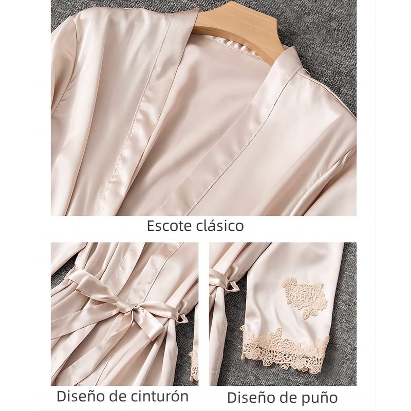 CHEHILLJuego de 5 Piezas Sexy de Pijama para Mujer, Batas