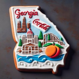 Unbranded Georgia State 3.5'' Cookie Cutter Metal College Football Birthday Party Graduati