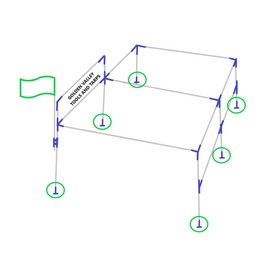 8pc 1 5/8" Foot Pad Canopy Fitting Batting Cage Ground Plate (FWFP) - Fits 1 5/8" Chain Link Fencing Line Post Pipe That has an Outer Diameter of 1 11/16"