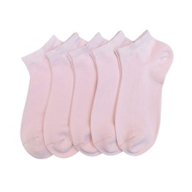 SERISIMPLE Women Viscose Bamboo Ankle Socks Low Cut Thin Sock Lightweight Pastal Color Soft Sock 5 Pairs(Pink,Medium)