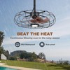 20" Outdoor Ceiling Fan with Light, With Remote and App