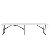 Elama 6 Foot Folding Bench, White Plastic Folding Bench, Portable