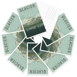 gaeaverse Glacier National Park Vintage Postcards 9pc/Set U.S. National Parks Greeting Cards for Business World Travel Landscape Postcard Decor Gift