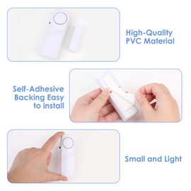 4 Pack Door Alarms for Home Security Magnetic Intrusion Sensors Chime for Kids Safety Wireless Intruder Window Alarm Protection 90 Decibel Burglar Bell Alert for Home Office Shop Garage Easy Install