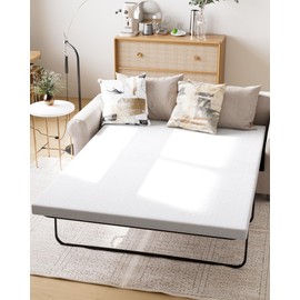 Ferlizer 4" [Twin] Sofa Bed Mattress Replacement, Memory Foam Loveseat Sleeper Sofa Mattress Topper with Ultra Soft Cover, CertiPUR-US Certified, Blue