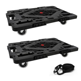 Nellyke Furniture Movers with Wheels, 2 Pack Large Furniture Dolly, 880 Lbs Capacity with 120in Rope, Connectable and Portable Dollies for Heavy Appliance, Black