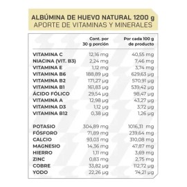 Suplemento Albumina De Huevo (1200 Gr) - Prowinner Sabor Natural                                                                                      