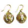 Bronze Multicolor Enameled Easter Egg, Russian Egg, Dangle Earrings Fish