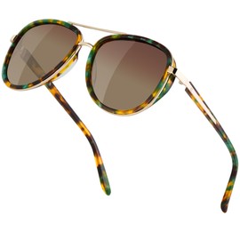 BIRCEN Polarized Sunglasses for Women UV - Protection Womens Retro Mirrored Shades with Acetate Frame BC2001