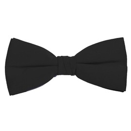 Formal Black Satin Banded Men's Bow Tie