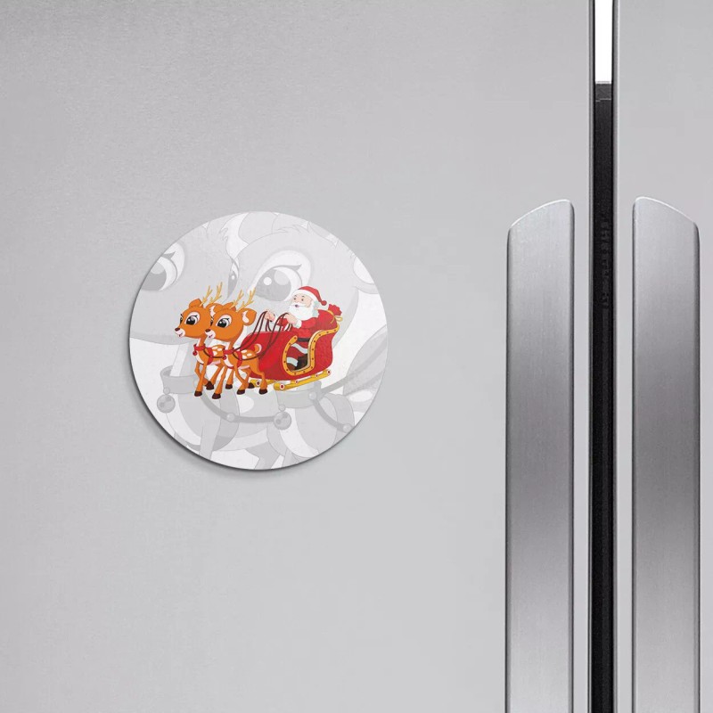 Unbranded Christmas Santa Sled | 4'' X 4'' Round Decorative