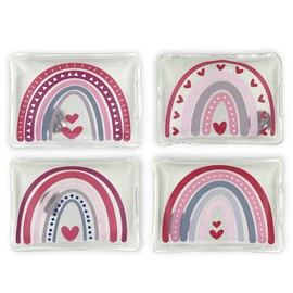 Hand Warmer Pocket Warmer Sets Reusable, Heat Pad for Cold Days and for Travel, Heat Bending Cushion with Great Designs (Set of 4 Rainbow Love)