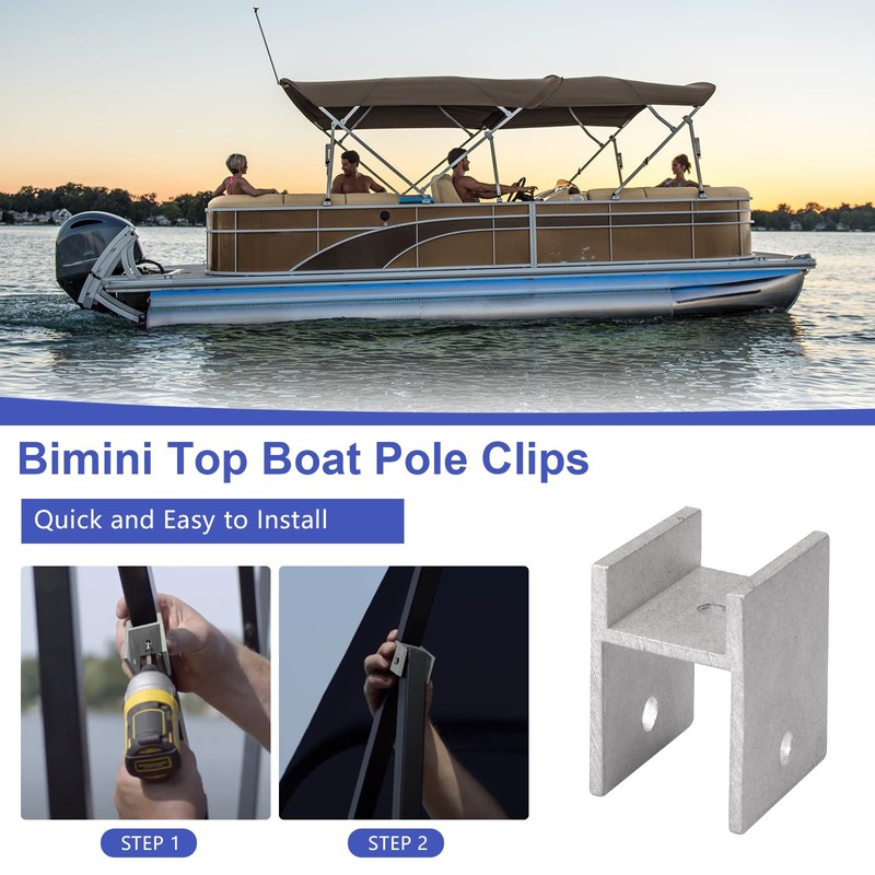 99-001524 Bimini Top Bracket Pontoon Top Bimini Clips for Boats,
