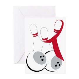 CafePress Bowling Folded Greeting Card Glossy