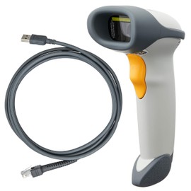 Zebra LS2208 Series Corded Handheld Standard Range Scanner Kit Scanner provided with Cable Cash Register Featuring White Color Model Number LS2208-7AZU0100ZNA