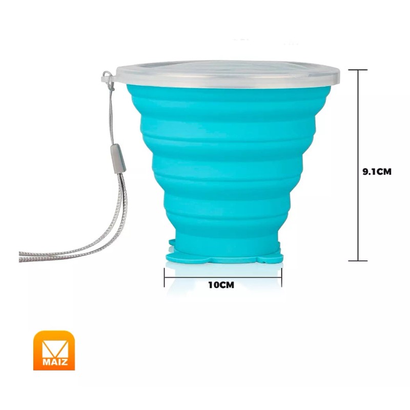 Maíz Vaso Tapa Portatil Plegable Retractil Ecologico Reutilizable