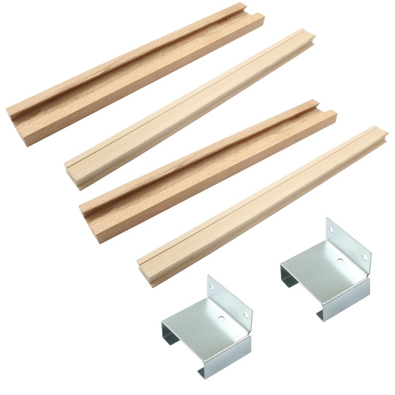 Rierdge 6pcs Wooden Drawer Slides, 14”/35cm Wood Center Mount Guide