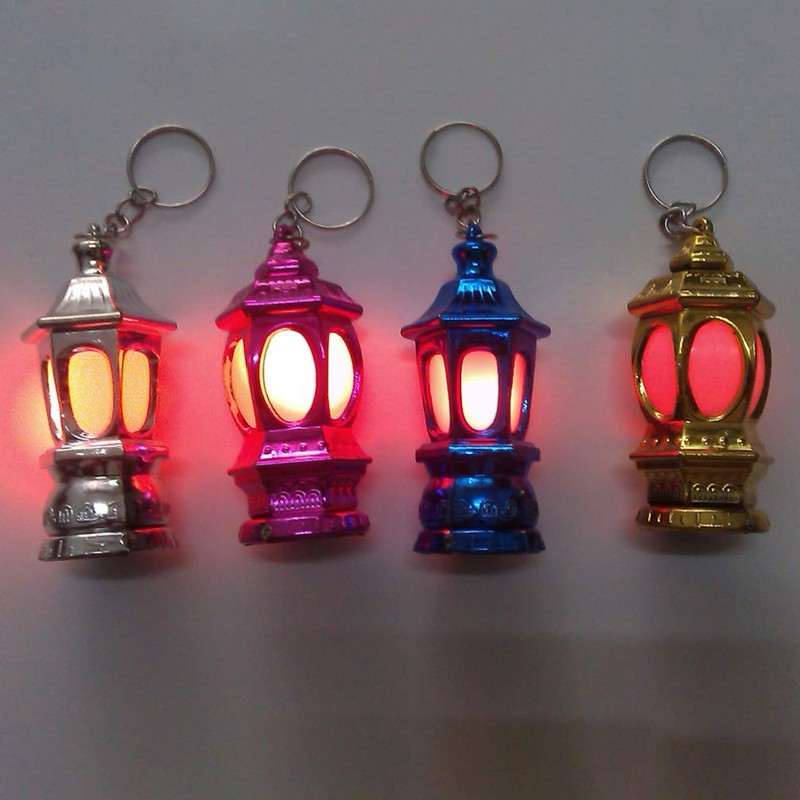 Uonlytech 20pcs Mini Keychain Flashlights LED Pocket Ramadan Lantern Keyring