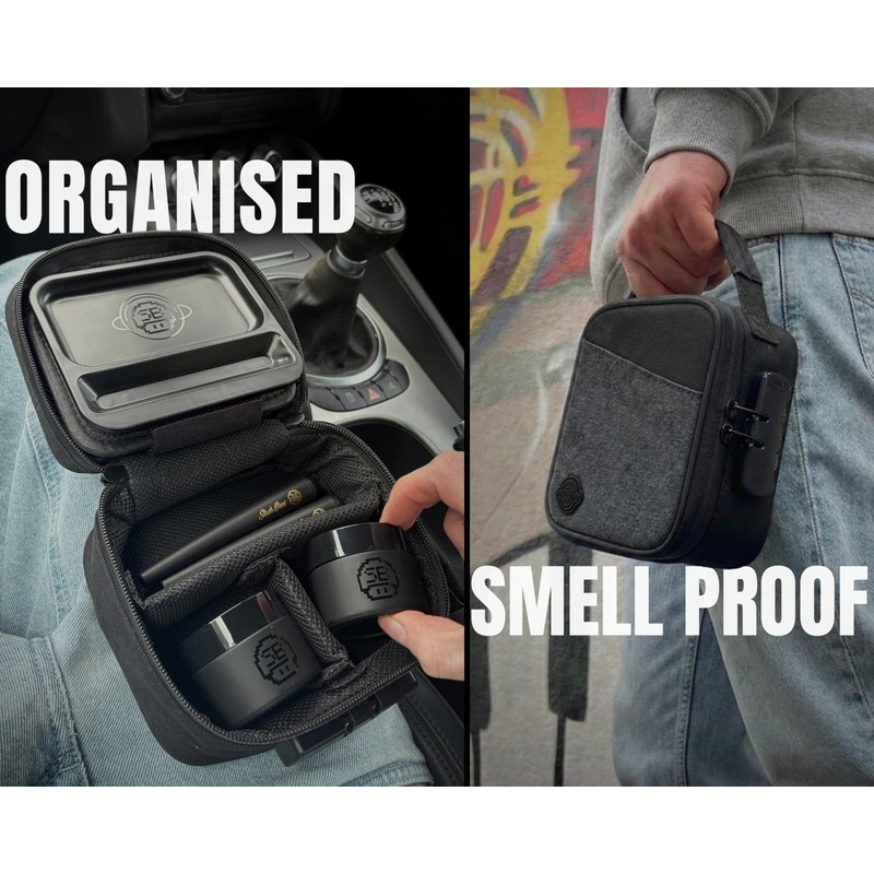 Stash Bros Smell Proof Bag with Magnetic Rolling Tray |