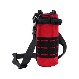 NUZAMAS Water Bottle Kettle Carrier Bag with Adjustable Shoulder Strap Water Bottle Holder Pouch for Outdoor Camping Hiking Running Red