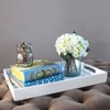 Vale Arbor White Acrylic Serving Tray for Vanity, Bathroom, Ottoman,