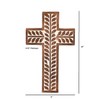 NIRMAN NIRMAN Mango Wood Religious Catholic Cross Wall Hanging Floral