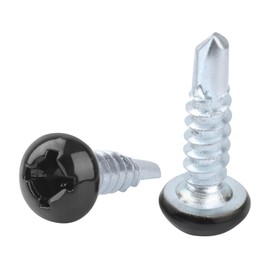 Pan Head Metal RV Screws Black #8 X 5/8" for Quad Drive Self Tapping Drill RV Interior and Exterior Enclosed Trailer Repair Screws - 100 Pcs