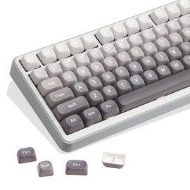 AKepopery 134 Keys MOA PBT Keycaps Set for Cherry Gateron MX Switches Mechanical Keyboard Key Cap (Gradient Gray)
