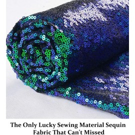 DUOBAO Sequin Fabric by The Yard - Sparkling Colorful Green Glitter Material for Party Decor, Crafting (3 Feet)