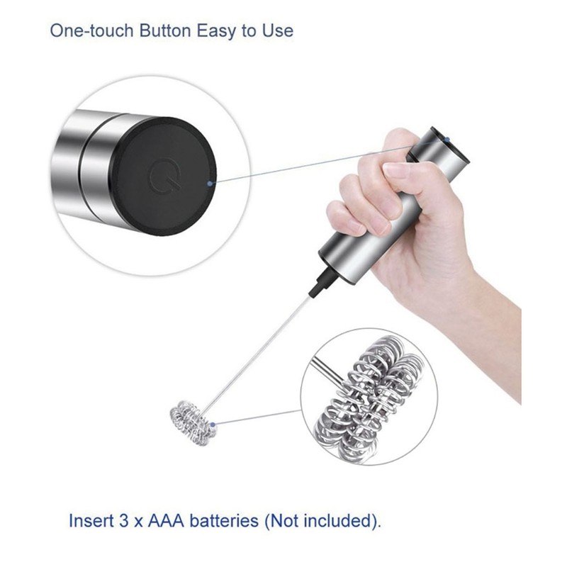 Milk Frother Electric Handheld Foam Whisk Mixer Low Noise Tool