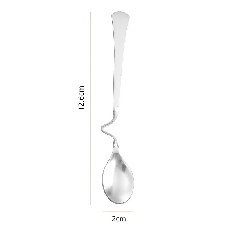 LATRAT Set of 4 stainless steel spoons with curved, curved