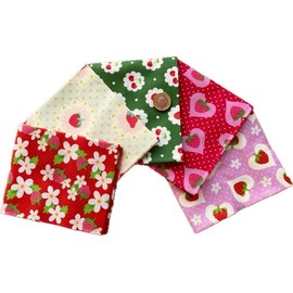 CraftsFabrics Fruit Theme Pattern Fabric Bundle-Strawberry Printed Fat Quarters Bundle of 5 Fabrics (45cm x 55cm). 100% Cotton. Ideal for Crafts, Patchwork and Dressmaking