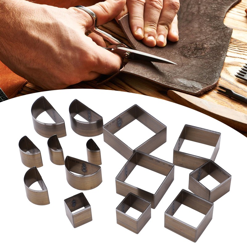 14 Pcs Leather Cutting Mold 2 Shape Exquisite High Carbon
