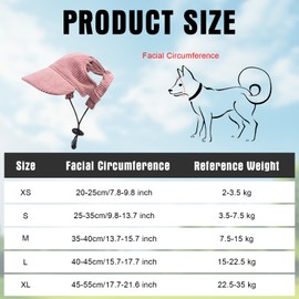 Tai Dog Sun Cap, Summer Dog Hat for Sun Protection Adjustable Baseball Hat Visor Cap with Ear Holes for Pets (Pink, XL)