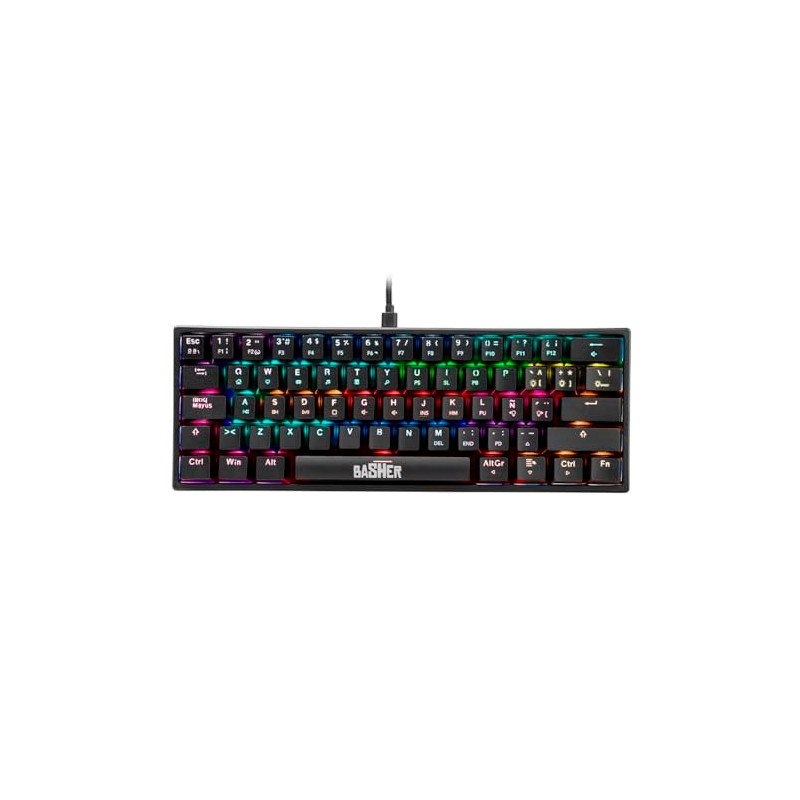 Teclado alámbrico led Rainbow Gamer para PCMac BASH-1002