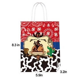 16pcs Cowboy Party Bags for Western Cowboy Horse Birthday Party Supplies Party Gift Goody Treat Candy Bags Favors Decor Boys Kids Birthday Decorations
