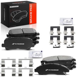 A-Premium Juego de pastillas de freno de disco cerámicas delanteras y traseras compatibles con determinados modelos de Acura y Honda - MDX 2007-2013, ZDX 2010-2013, Pilot 2009-2015, con tornillería, 8 piezas
