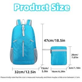 [Getrays] Ultra Lightweight Folding Backpack, 20L Waterproof Small Backpack for Women Men Packable Rucksack for Outdoor Walking Camping Hiking Daypack Travel