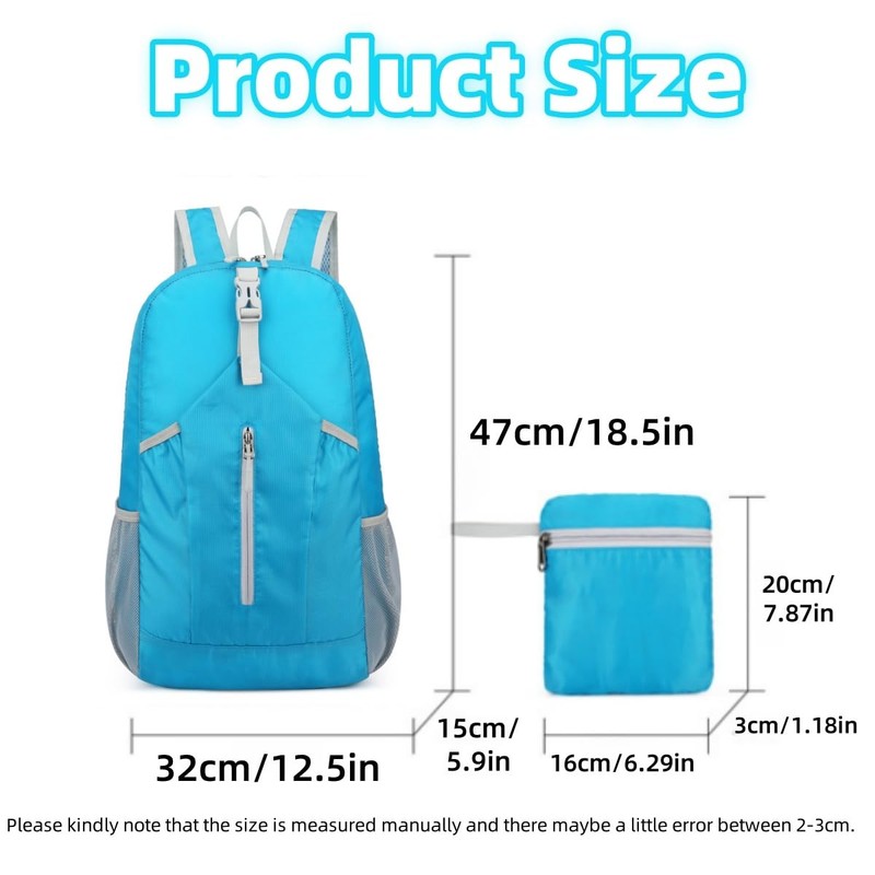 [Getrays] Ultra Lightweight Folding Backpack, 20L Waterproof Small Backpack for