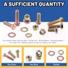 Glarks 112Pcs 3/8"-16 Grade 8 Coarse Thread Hex Bolt, Nut,