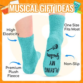 HAPPYPOP Guitar Socks for Guitarists - Music Gifts for Teens Students, Heavy Metal Jazz Band Socks for Teachers Music Lovers