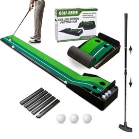 Golf Putting mat Green Indoor and Outdoor with Auto Ball Return,Putting Green Indoor,Includes 1 Putters,3Golf Balls,Game Practice Golf Gifts for Home, Office, Backyard Indoor Golf and Outdoor Use