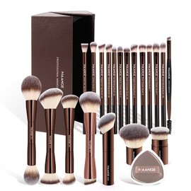 MAANGE Makeup Brush & Puff Set with Storage Box,20pcs Makeup Brushes & 1 Count Puff & 1 Count Bnush Storage Case, Professional Makeup Tools for Women Beauty, Makeup Brushes Set, Makeup, Cosmetics Kits