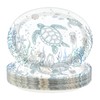 50Pcs Coastal Turtle Ocean Green Large Oval Paper Plate 12