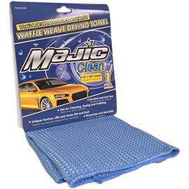 Majic Extra Long 16 x 24" Microfiber Drying Towel Cloth, Deep Groove Waffle Weave Design Soaks Up Water Fast