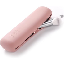 Soporte para brochas de maquillaje, Nuevo magnético, anticaída, de silicona, portátil, para cosméticos, para la cara, organizador de herramientas de maquillaje suave y elegante para viajes (Rosa)