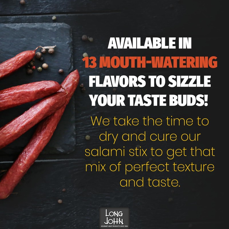 Long John Snacks Garlic & Pepper Dried Salami Stix –