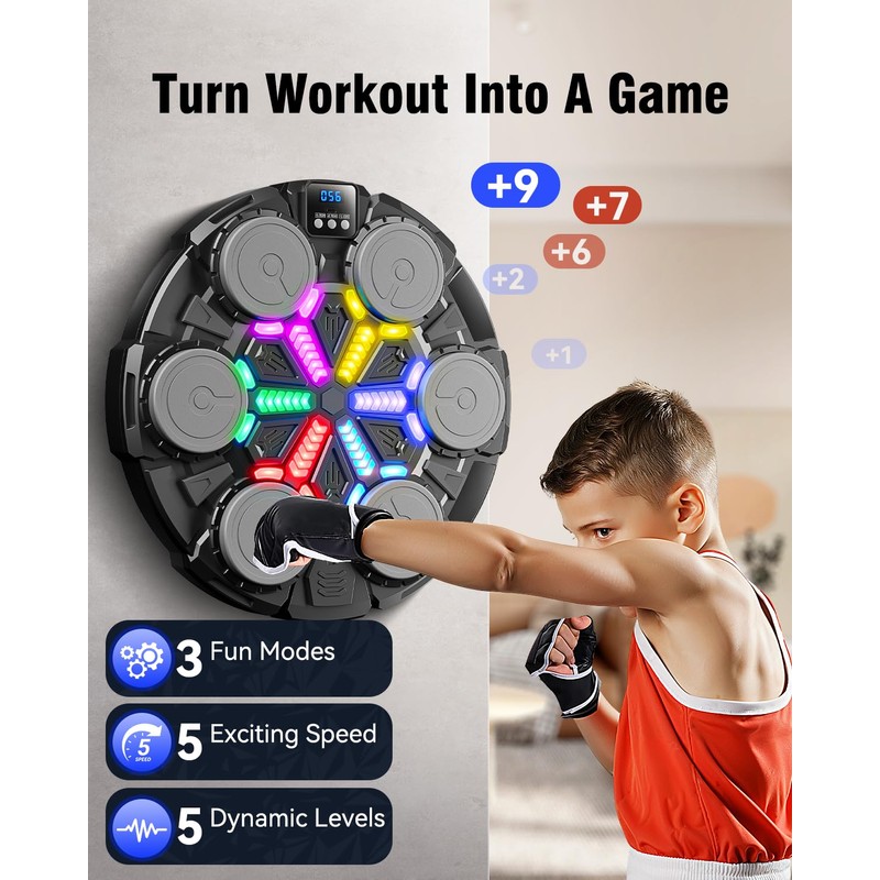 Oppvoci Music Punching Machine, Boxing Trainer with Rhythm Lights