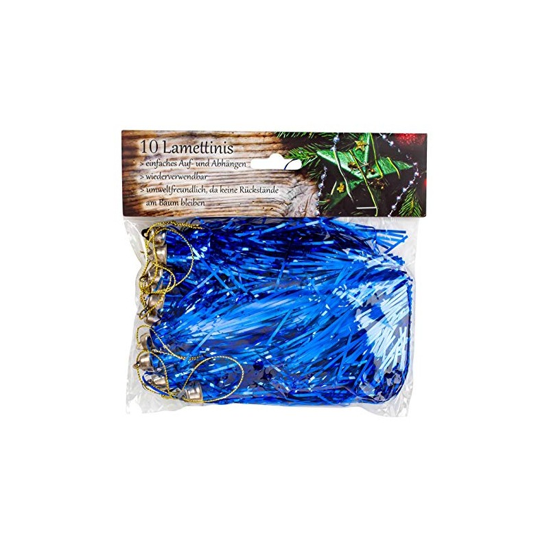 Lamettini Lametta Anhänger Christbaumschmuck Weihnachtsanhänger (10, Blau)